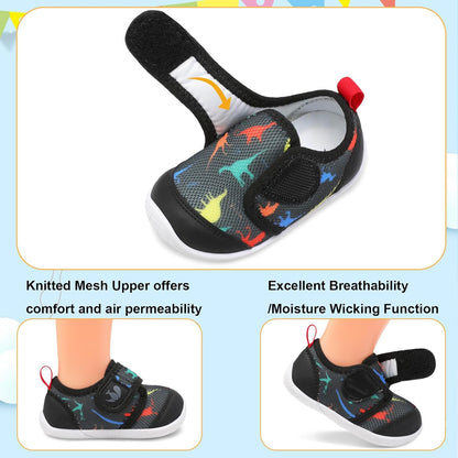 FEETCITY Baby First Walking Shoes Boys Girls Infant Sneakers Crib Shoes Breathable Lightweight Slip On Shoes