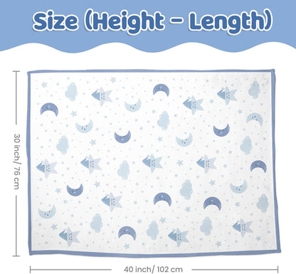 Star Baby Blanket 30 x 40 Inches for Boys Girls, Toddler Newborn Infant, Soft Plush Receiving