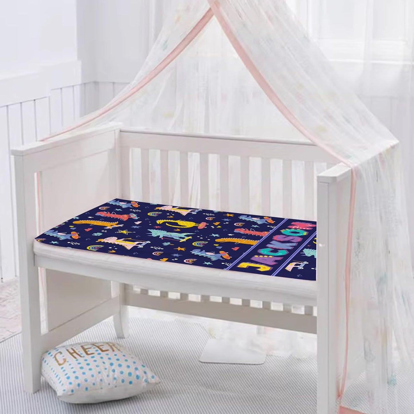 Personalized Dinasour Name Baby Blanket, Custom Cute Alphabet Name Blanket Toddler Boy Soft Flannne Swaddling Blankets Customized Monogram Memorial Gift from Nana for Infant Newborn Shower