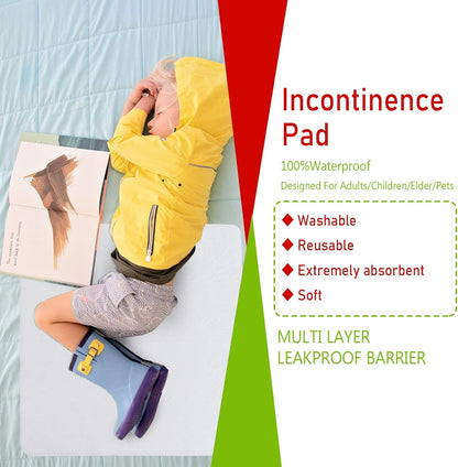 Bamuho Bed Pads for Incontinence Washable with 4 Layers of Protection, Waterproof Bed Pads Large 2