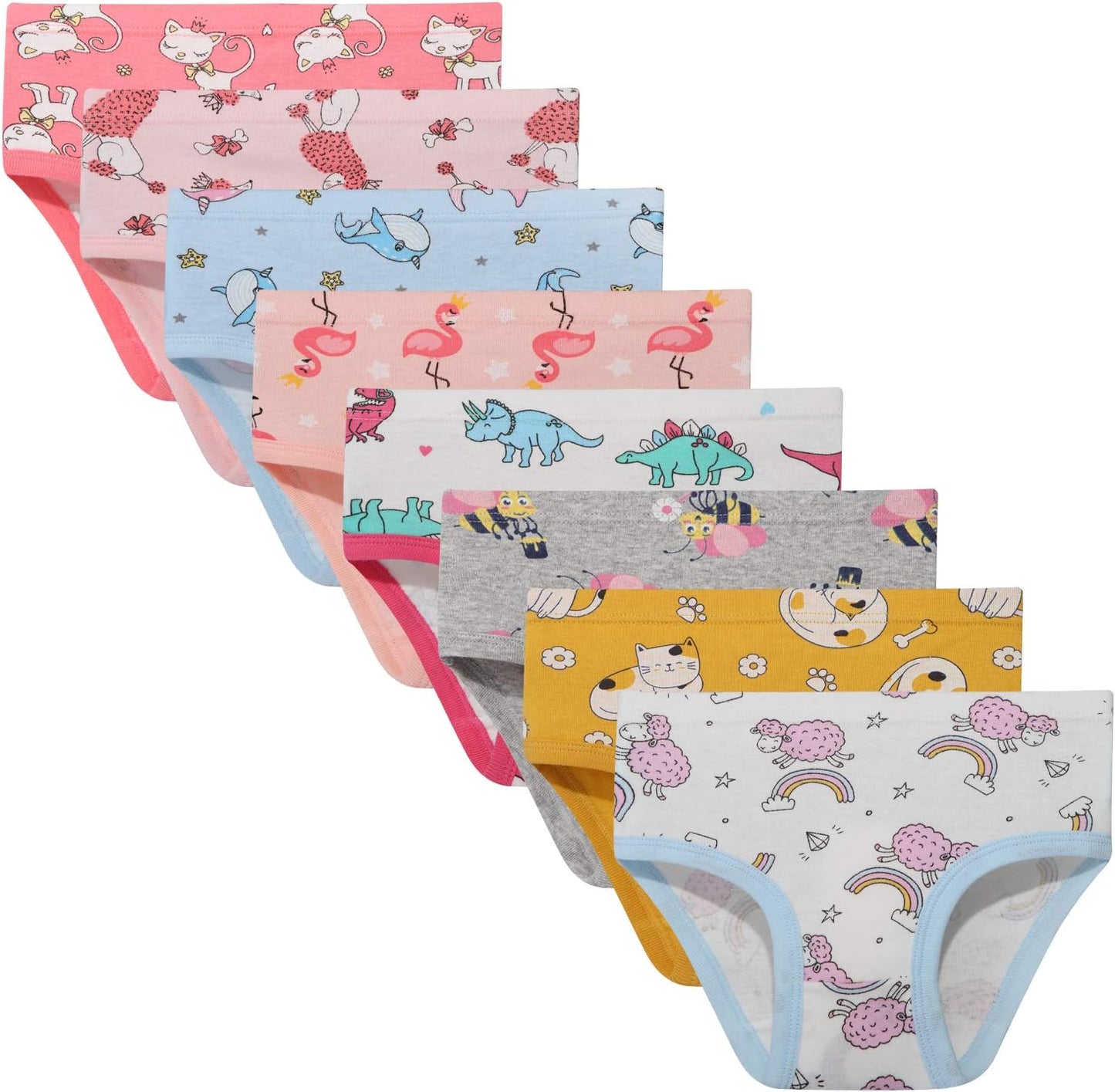Girls' Cotton Brief Breathable Toddler Panties Kids Assorted Underwears 6-8 pieces