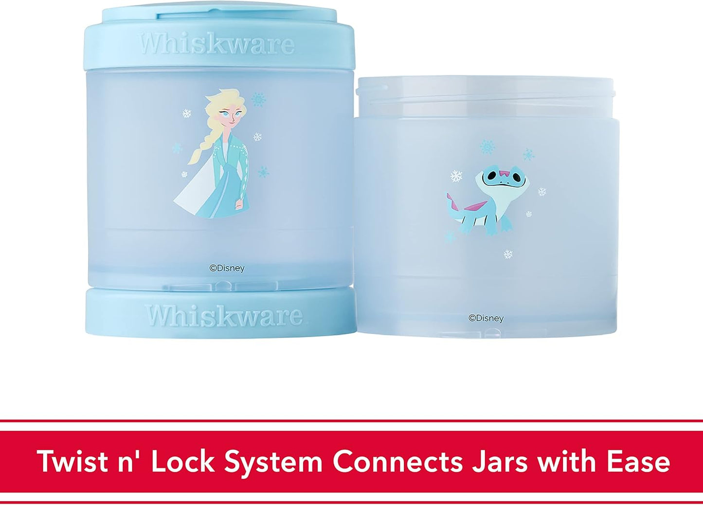Whiskware Disney Princess Frozen, Stackable Snack Containers for Kids, Durable Food Storage