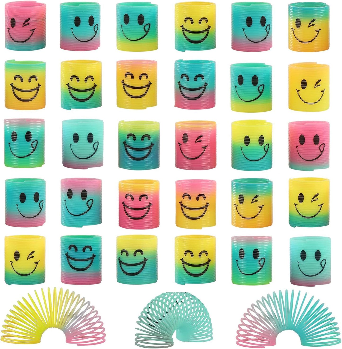 30 Pack Spring Rainbow Magic Fidget Stress Coil Mini Springs Bulk Toys For Party Favor Carnival