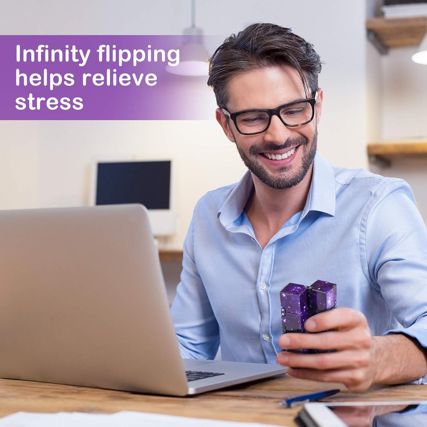 WUQID Infinitycube Fidget Toy Stress Relieving Fidgeting Game for Kids and Adults,Cute Pocket-sized