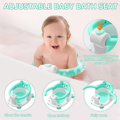 Baby Bath Seat for Babies 6 Months & up, Non-Slip Toddler Bath Seats for Babies Sitting Up, Safe
