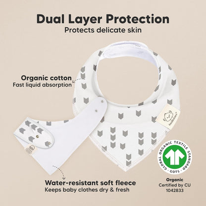 8-Pack Organic Baby Bandana Bibs for Boys, Girls - Super Absorbent Triangle Baby Bibs for Drooling and Teething Infant, 100% Cotton Extra Soft for Newborn, Infant 0-36 Months (Crossroads)