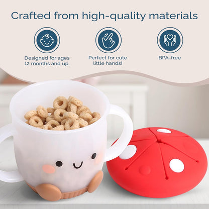 Itzy Ritzy Toddler Snack Cup - Spill-Proof Snack Cup for Toddlers with Soft Silicone Lid for Easy