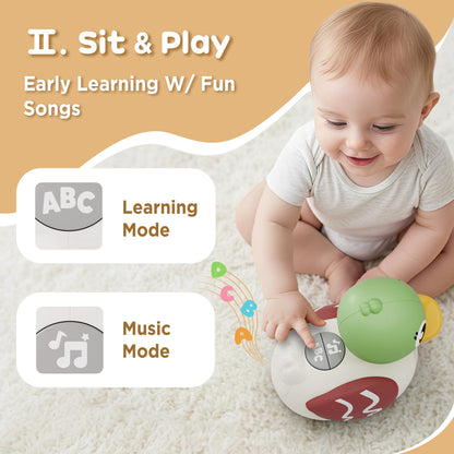 iPlay, iLearn Baby Musical Duck Toy, Tummy Time Crawling Toy for 6-12 Month