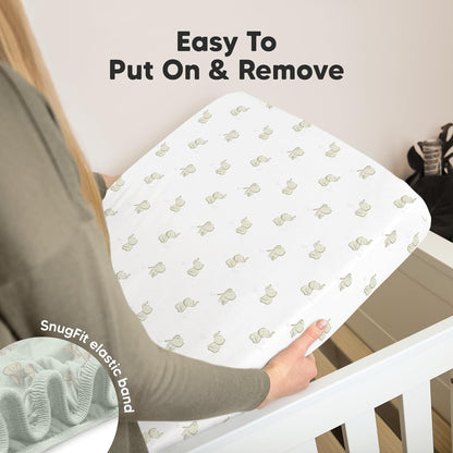 KeaBabies 2-Pack Organic Crib Sheets for Boys, Girls - 52x28 Fitted Crib Mattress Sheet Neutral