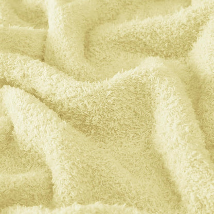CYMULA Knit Throw Blanket for Couch Yellow - Super Soft Lightweight Plush Fuzzy Fluffy Cozy