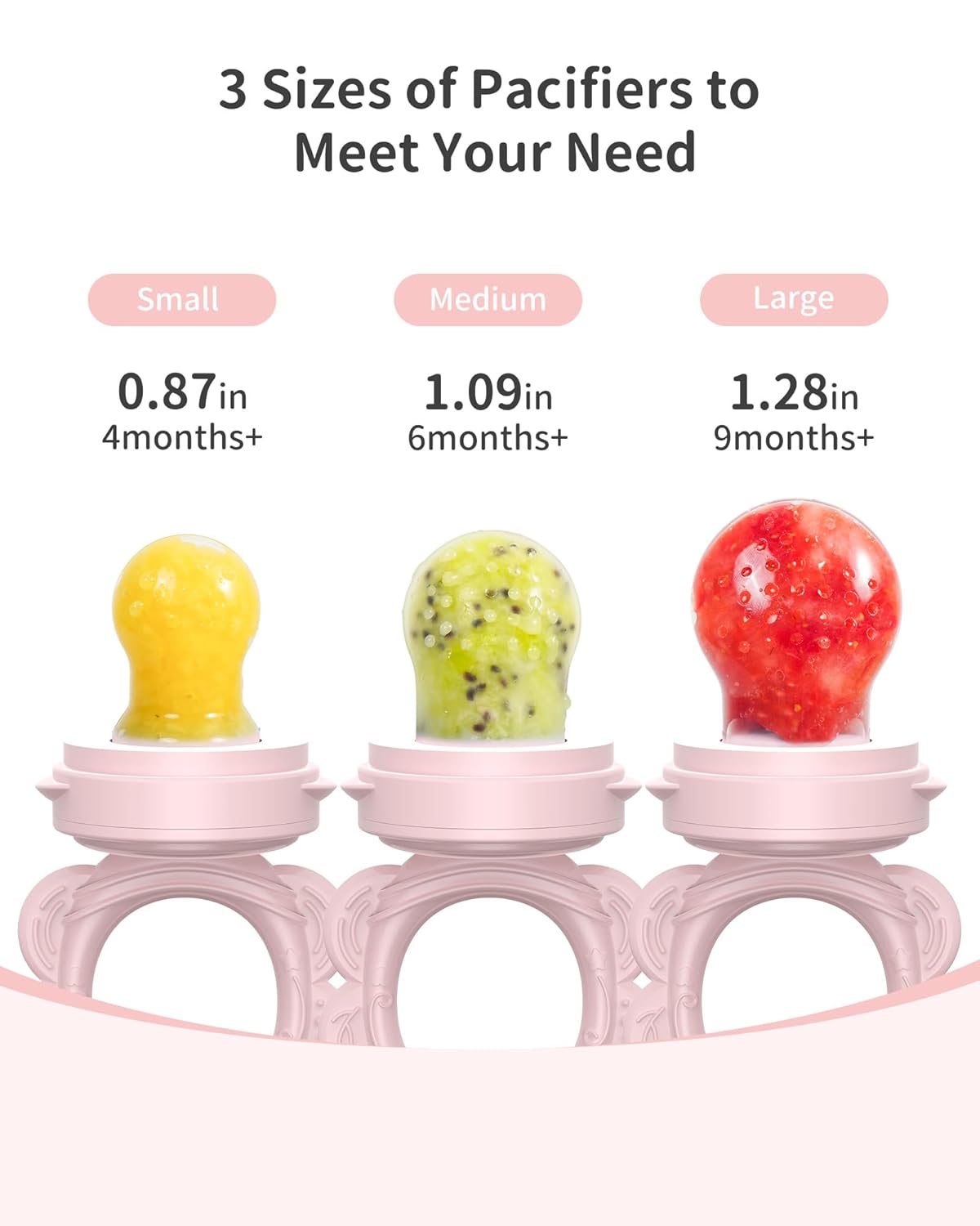 Silicone Baby Fruit Food Feeder (2 Pack) with Freezer Nibble Tray, Breastmilk Popsicle Molds for
