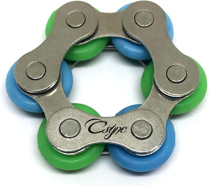 Fidget Roller Chain finger exerciser - Stress Relief Perfect for ADHD, ADD, Anxiety in Office, Studying or work Stocking Stuffers Gifts (3 Piece) (Blue)