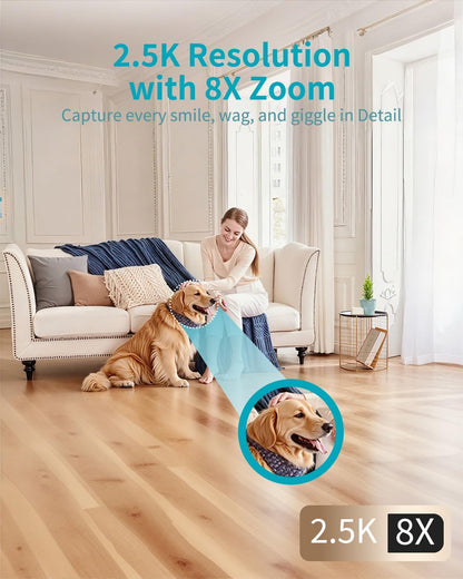 VIMTAG 2.5K Indoor Camera – Pet, Dog, Cat & Baby Monitor with Phone App, Audio & Speaker, Nanny Cam, 360° View, 5G/2.4G WiFi, Motion Tracking, AI Dection, Night Vision, Home Security, SD/Cloud Storage