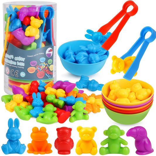 Counting Animals Color Sorting Matching Games with Sorting Bowls Montessori Sensory Early