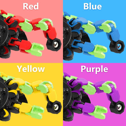 Fidget Spinners, DIY Transformable Chain Robot Finger Spinner, Glow in The Dark Deformable Creative Mechanical Gyro Toy Stress Relief Toy Fidget Fingertip Toy for Kids and Adults (4 Pack)