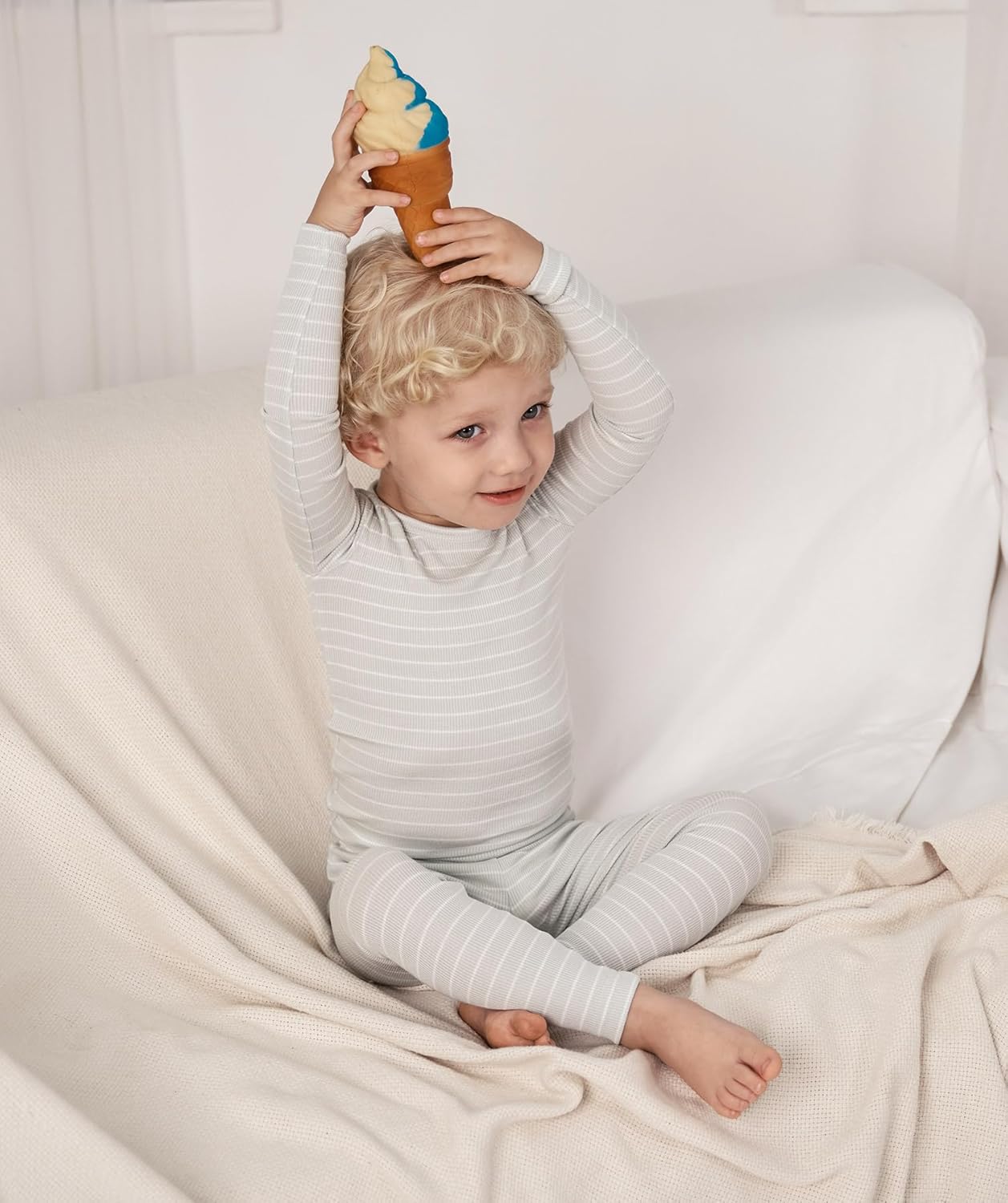 AVAUMA Stripe Pattern Baby Boys Girls Pajama Set Kids Toddler Snug fit Ribbed Sleepwear pjs for Daily Life Style