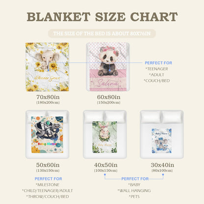 Cute Astronaut Riding Dinosaur Space Baby Blanket, Personalized Custom Baby Throw Blanket with Name for Boys Newborn Son Daughter Grandson Granddaughter Toddler Birthday Bed Blanket