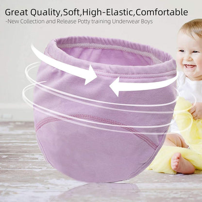 Joyo roy 6Pcs Potty Training Underwear Girls 100% Cotton Soft Absorbent Toddler Toilet Training Pants 2T-3T Waterproof Toddler Underwear Girls 2T Baby Pee Pants with Potty Sticker Chart for Kids