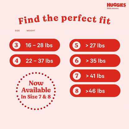 Huggies Size 7 Diapers, Little Movers Baby Diapers, Size 7 (41+ lbs), 80 Count (2 packs of 40)