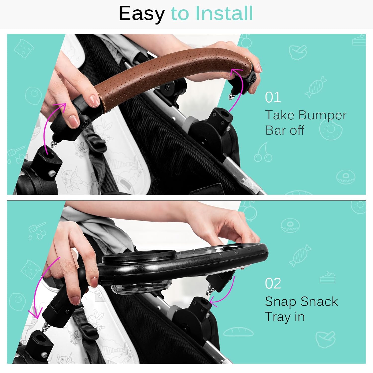 Snack Tray Fits for UPPAbaby Vista/Vista V2/Vista V3/Cruz/Cruz V2/ RumbleSeat/RumbleSeat V2