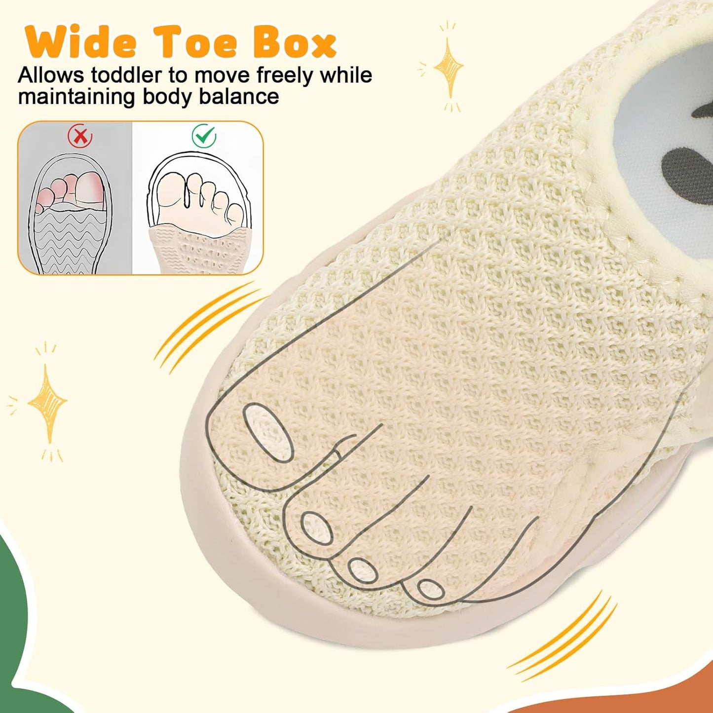 FEETCITY Baby Shoes Boys Girls First Walking Shoes Infant Sneakers Lightweight Slip On Shoe