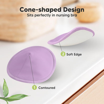 Organic Nursing Pads - 14 Washable Viscose Derived from Bamboo Breastfeeding Pads, Wash Bag