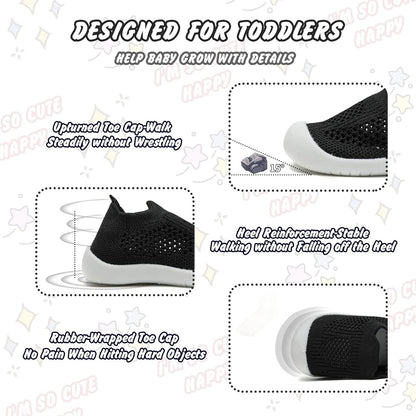 Charrost Toddler Baby Girl Boy First Walking Shoes Checkered Sneakers Sizes 3/4/5/6/7/8T. Soft, Cute,Flexible for First Walkers. Non-Slip, Slip On, Wide Toe Box Indoors Outdoors