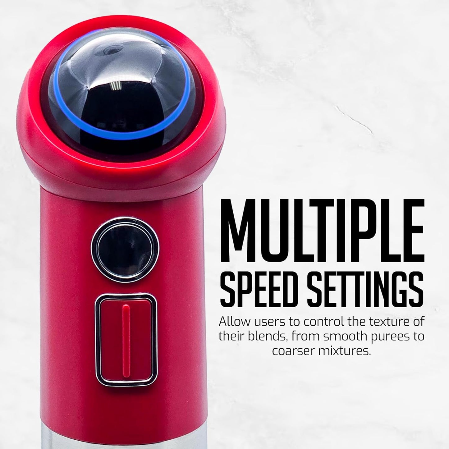 OVENTE Cordless Immersion Hand Blender, 300W Rechargeable Handheld Portable Stick Mixer with Speed