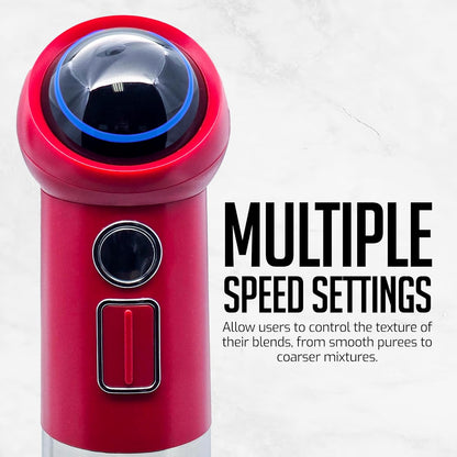 OVENTE Cordless Immersion Hand Blender, 300W Rechargeable Handheld Portable Stick Mixer with Speed