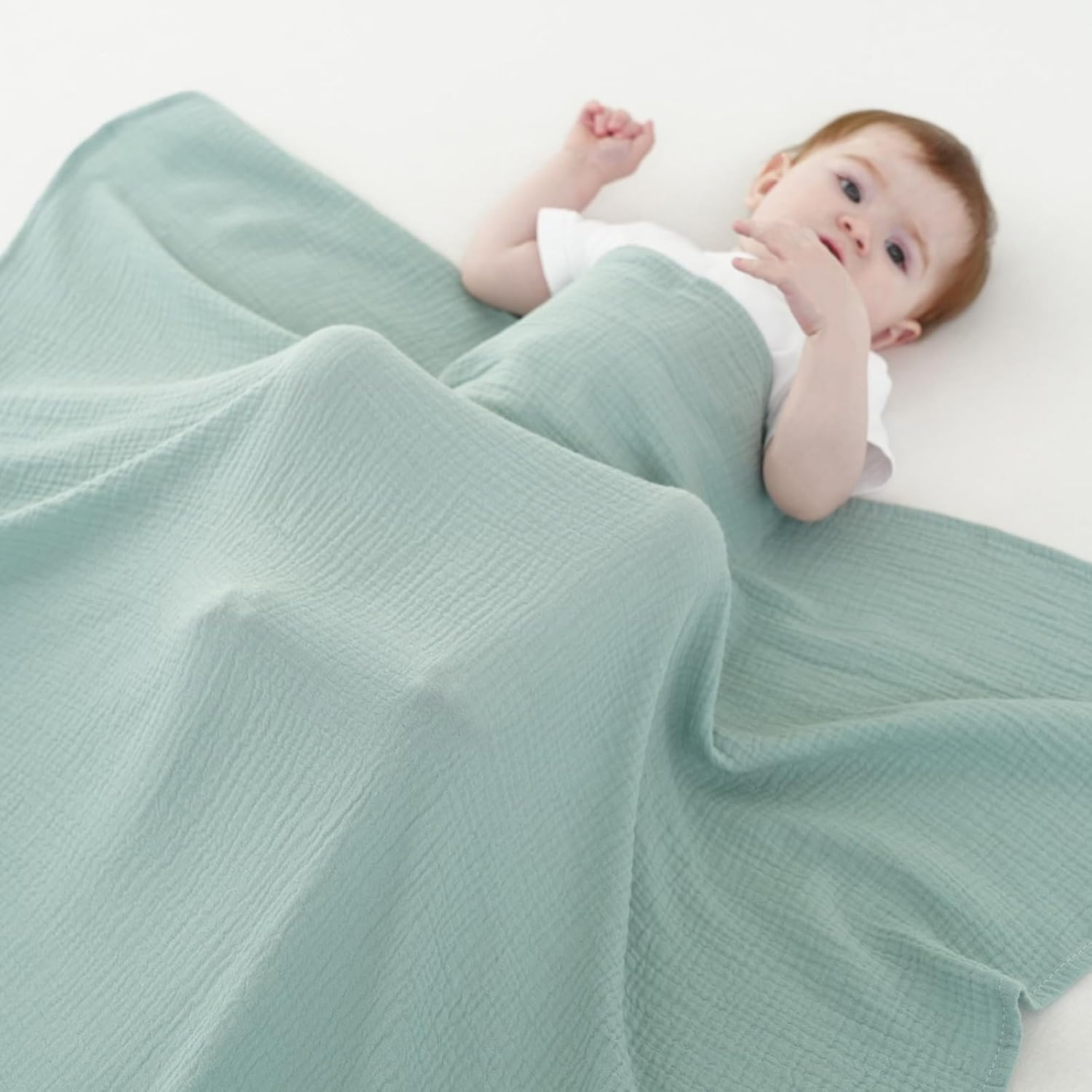 Muslin Swaddle Blankets for Newborns, 2 Pack 100% Cotton Receiving Blankets, Soft and Breathable