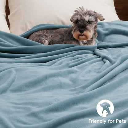 PHF Ultra Soft Fleece Blanket King Size, No Shed No Pilling Luxury Plush Cozy 300GSM Lightweight