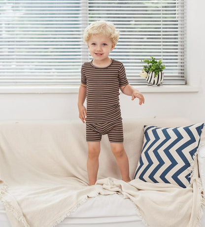 AVAUMA Stripe Pattern Baby Boys Girls Pajama Set Kids Toddler Snug fit Ribbed Sleepwear pjs for Daily Life Style