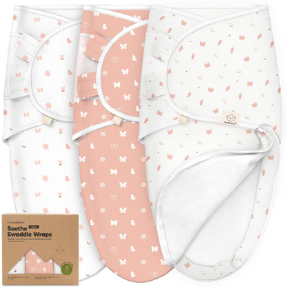 Baby Swaddle Sleep Sacks with Zipper - 3-Pack Swaddles for Newborns 0-3 Months, Infant, Baby Girls