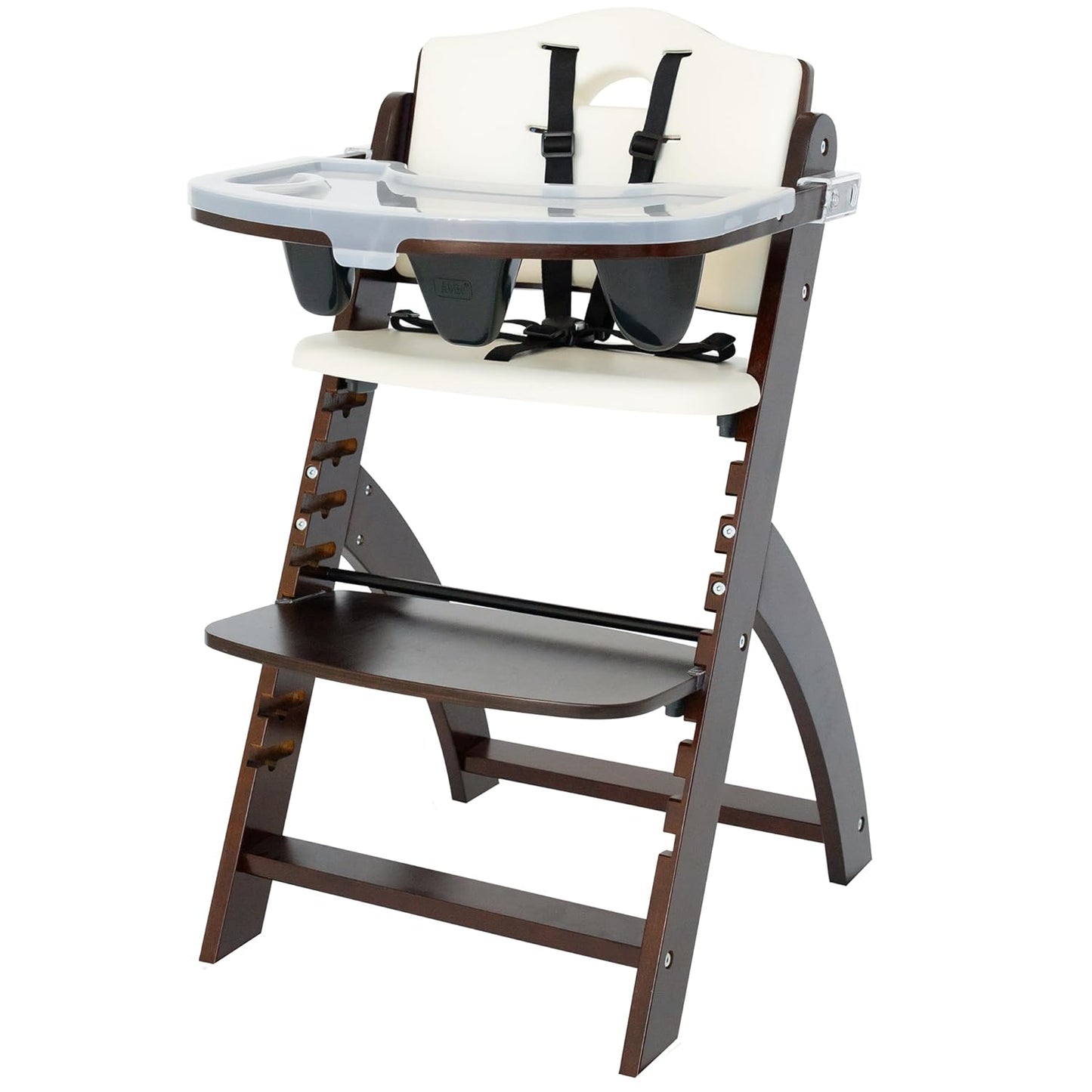 Abiie Beyond Junior Wooden High Chair with Tray - Adjustable and Convertible High Chair for Babies
