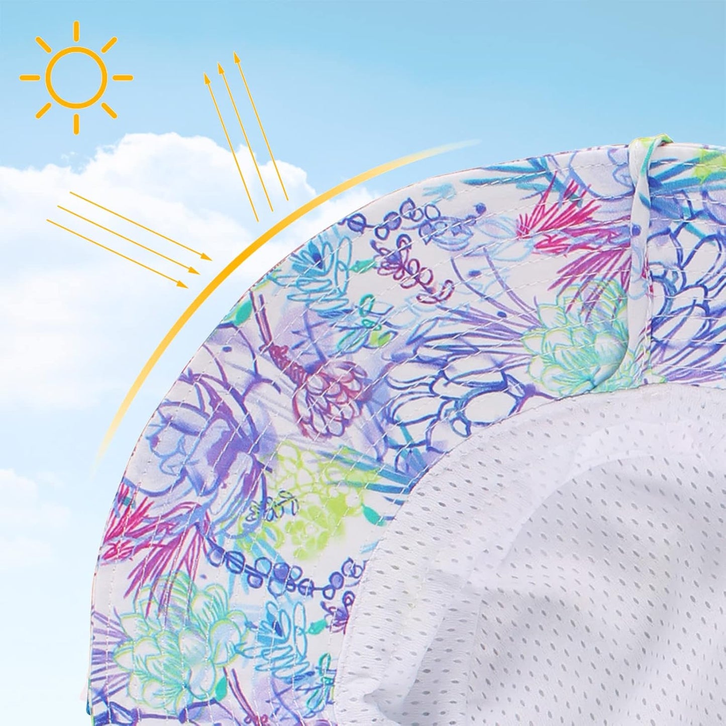 Peecabe Summer Baby Sun Hat for Boys Girls UPF 50+ Wide Brim Toddle Bucket Hat Adjustable Baby Beach Cap 0-8 Years