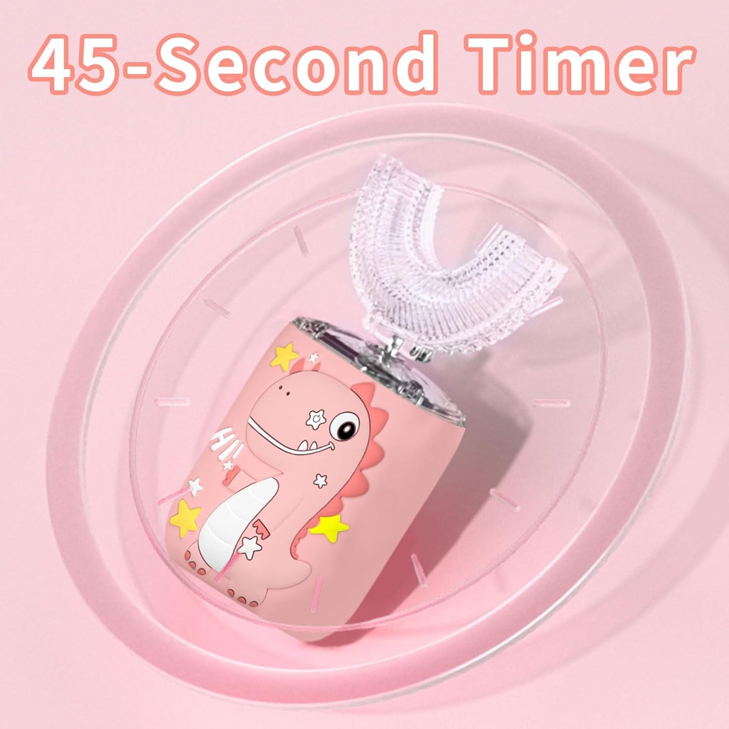 Kids Electric U Shaped Toothbrush,Kids Sonic Full Mouth Toothbrush with 4 Soft Brush Head Automatic