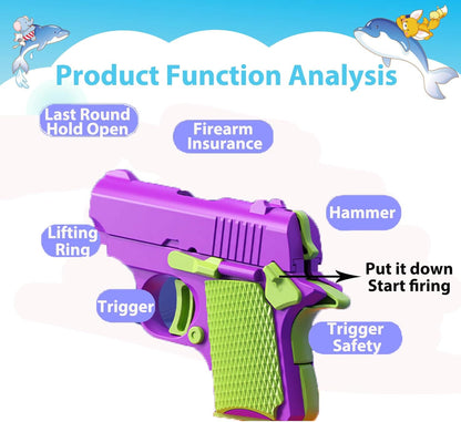 Fidget Toys Pistol, 3D Gravity Mini 1911 Fidget Pistol Toys,Fidget Sensory Toys,Stress Relief for