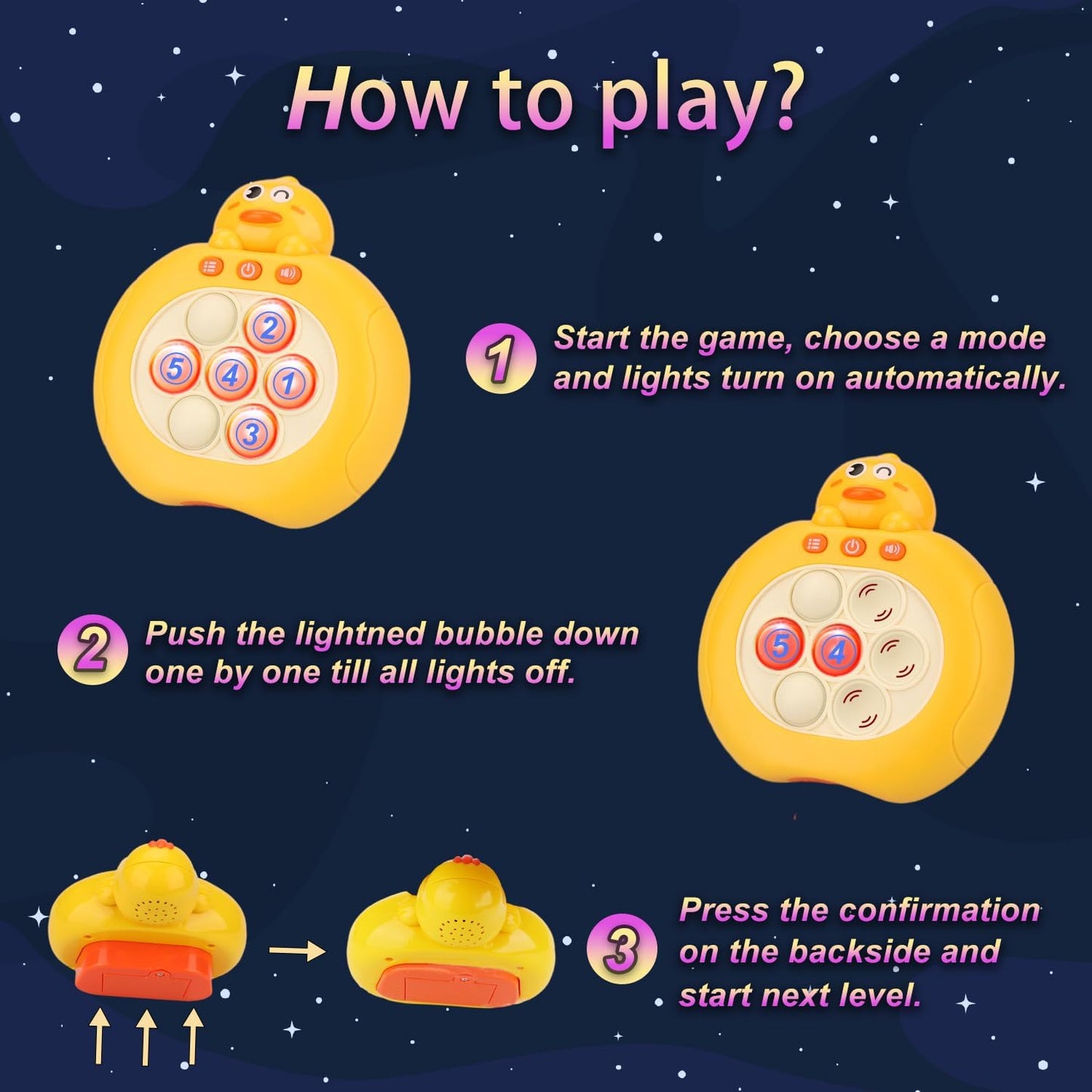 Quick Push Console with Instant Sound Feedback | Handheld Fast Speed Pushing Game | Pop The Target Interactive Educational Sensory Fidget Toy for Kids Adults | Fun Toy for Children 3-12