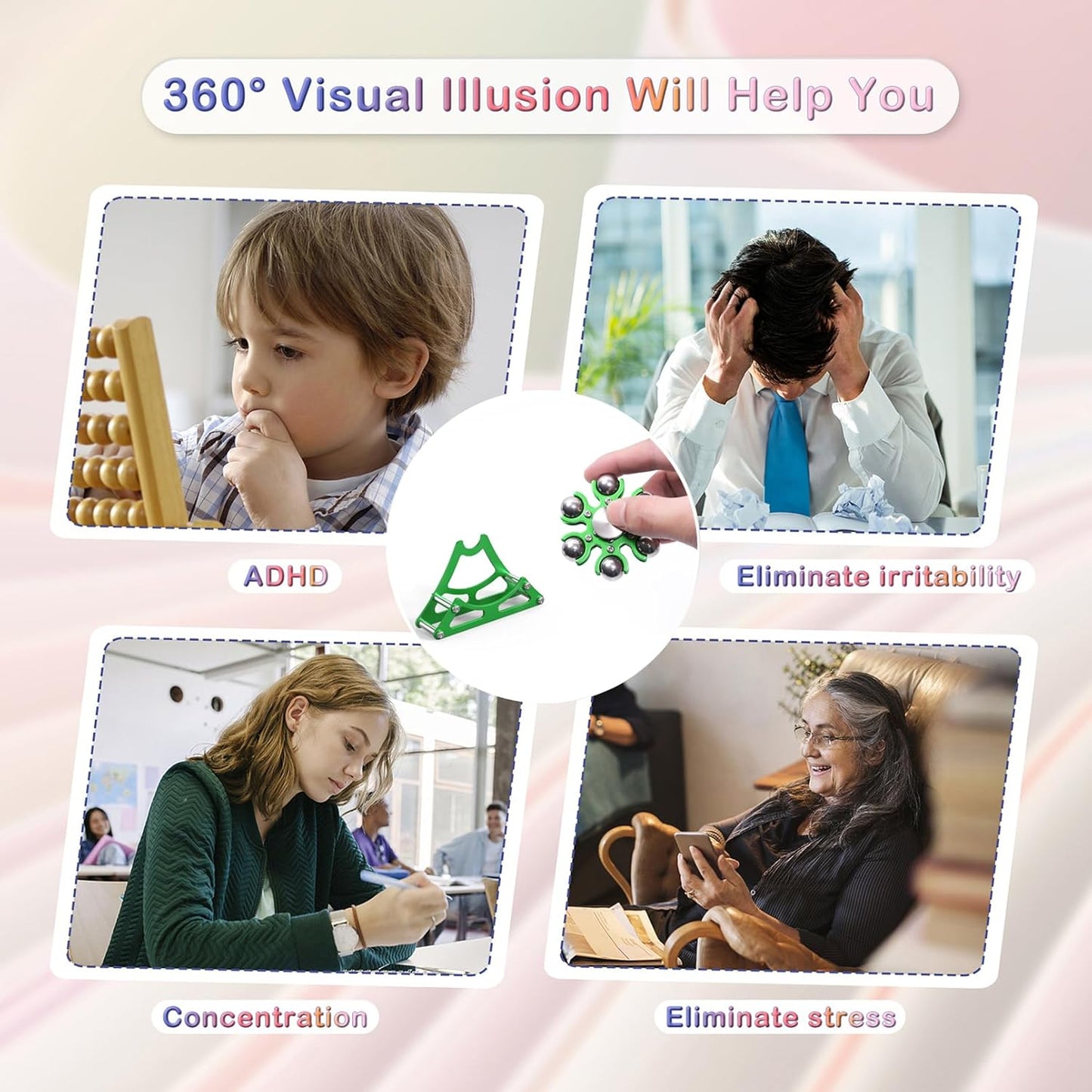 Desk-Fidget-Toys Ferris-Wheels-Spinner: Metal Kinetic-Fidget-Spinner 4mins, EDC-Toy Cool-Gadgets for School Office Christmas, ADHD Tools Gift Cool-Stuff Stress Relief Gift for Kid Children Teen Adult