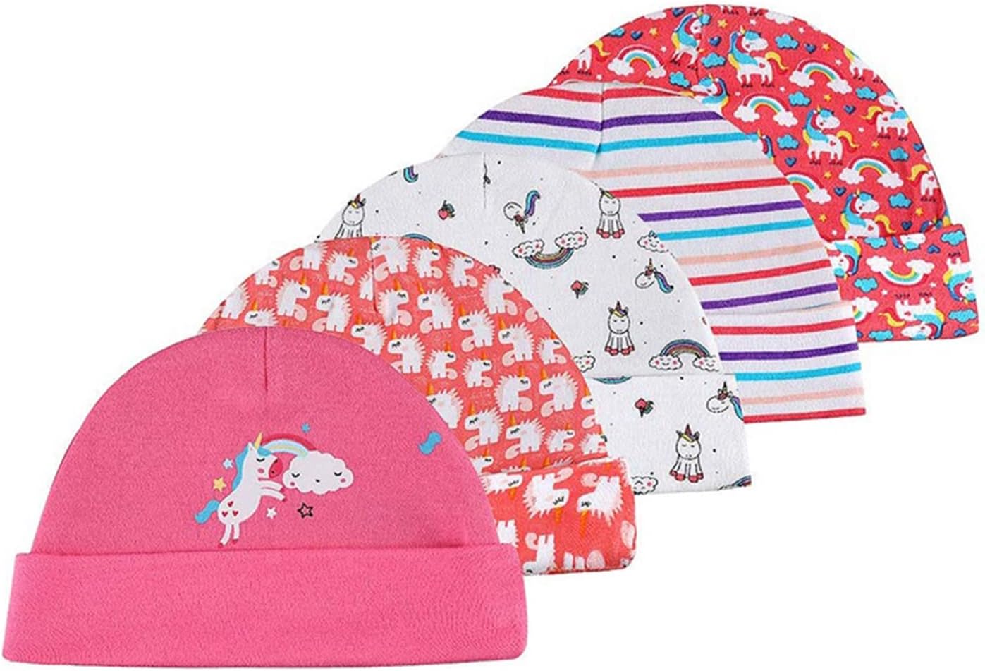 Baby Hat and Mittens Set Newborn Baby Hats Caps for Baby Boys Girls 0-6 Months 100% Cotton