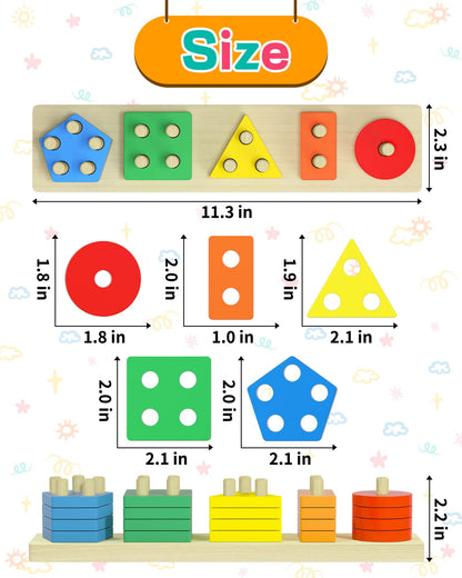 Zartores Montessori Toys for 1 2 Year Old Boys Girls Gifts, Toddler Toys