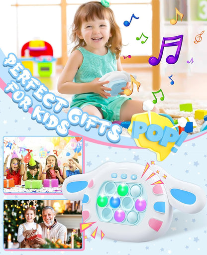 Pop Game Light Up Fidget Toy Fast Push Travel Games Gifts for Kids Ages 8-12 Teen Christmas Valentine's Day Autism Relief Accessories Toys for 3 4 5 6 7 8 9 Year Old Boy Girl Birthday Gift Idears