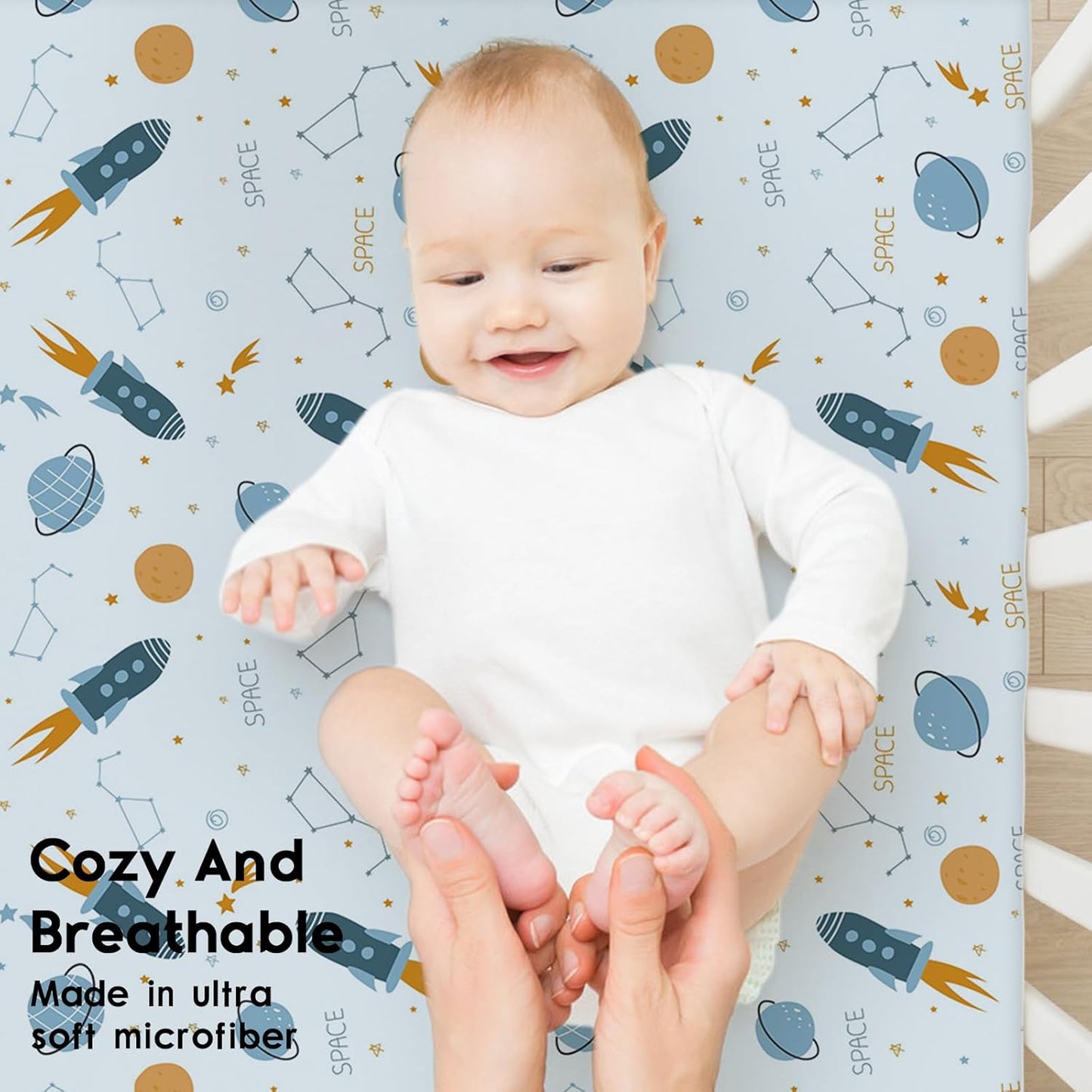 Yoofoss Baby Crib Sheets for Boys Girls, Fitted Crib Sheet 2 Pack for Standard Crib and Toddler