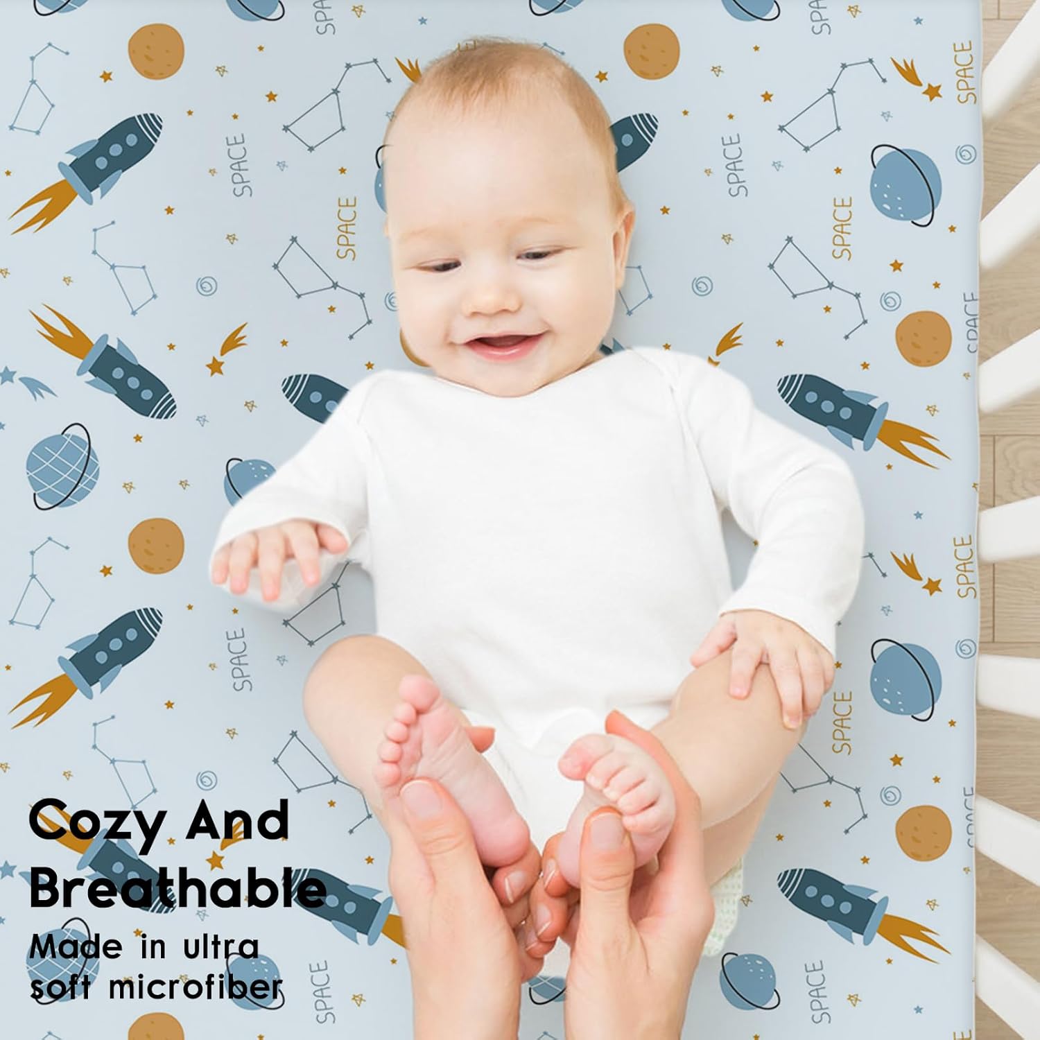 Yoofoss Baby Crib Sheets for Boys Girls, Fitted Crib Sheet 2 Pack for Standard Crib and Toddler
