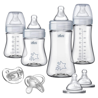 Chicco Duo Newborn Hybrid Baby Bottle Starter Gift Set with Invinci-Glass Inside and Plastic