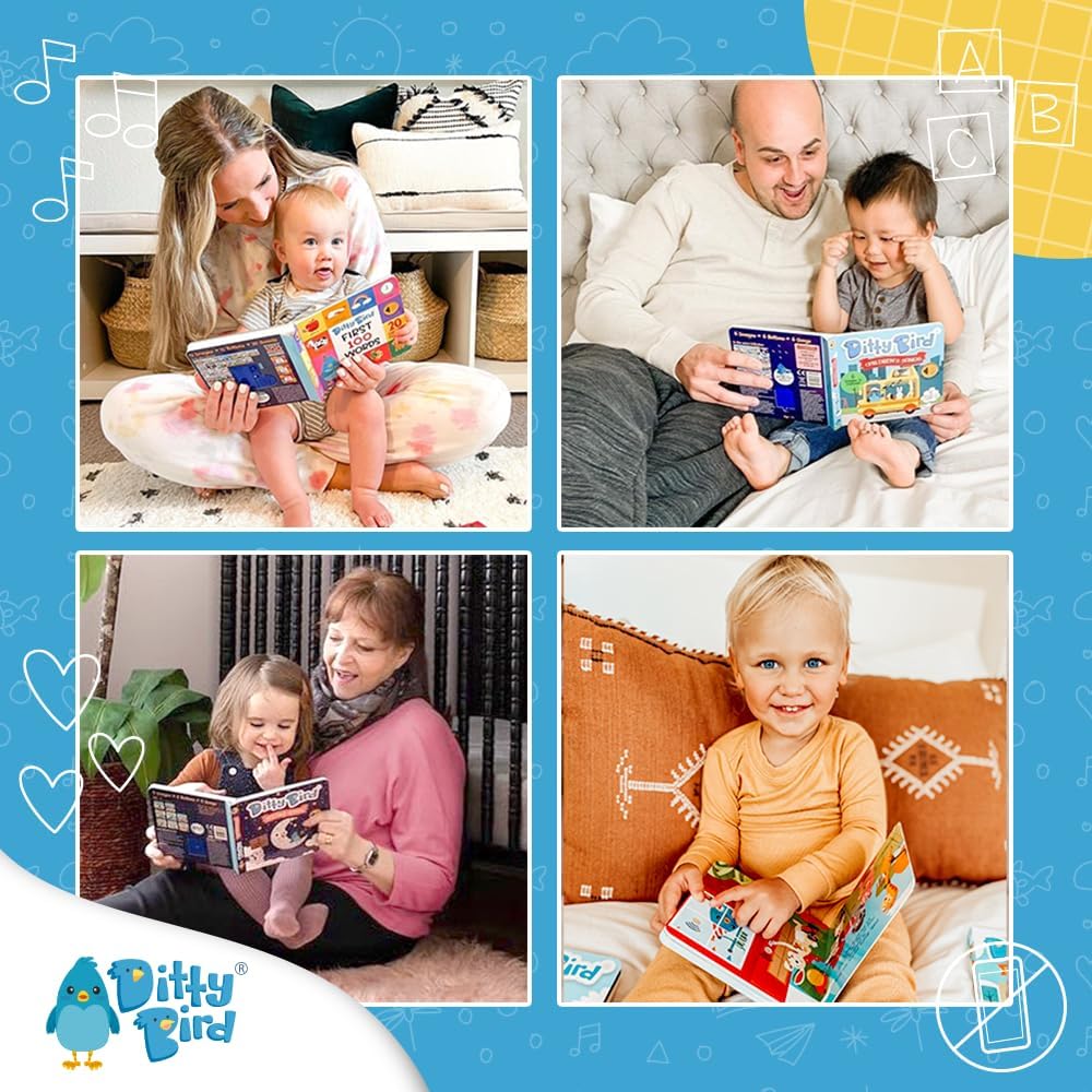 Ditty Bird Farm Animals Sound Book for Toddlers | Interactive Farm Board Book with Real Animal Sounds | Touch & Sound Book for Ages 1-3 | Sensory, Musical Book for Toddlers