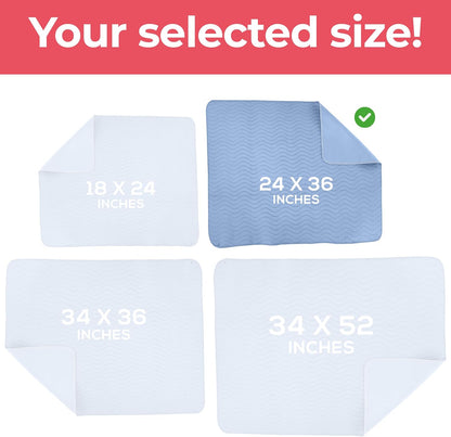 Utopia Bedding Washable Underpads 24" x 36" (Pack of 4), Waterproof Reusable Heavy Absorbency