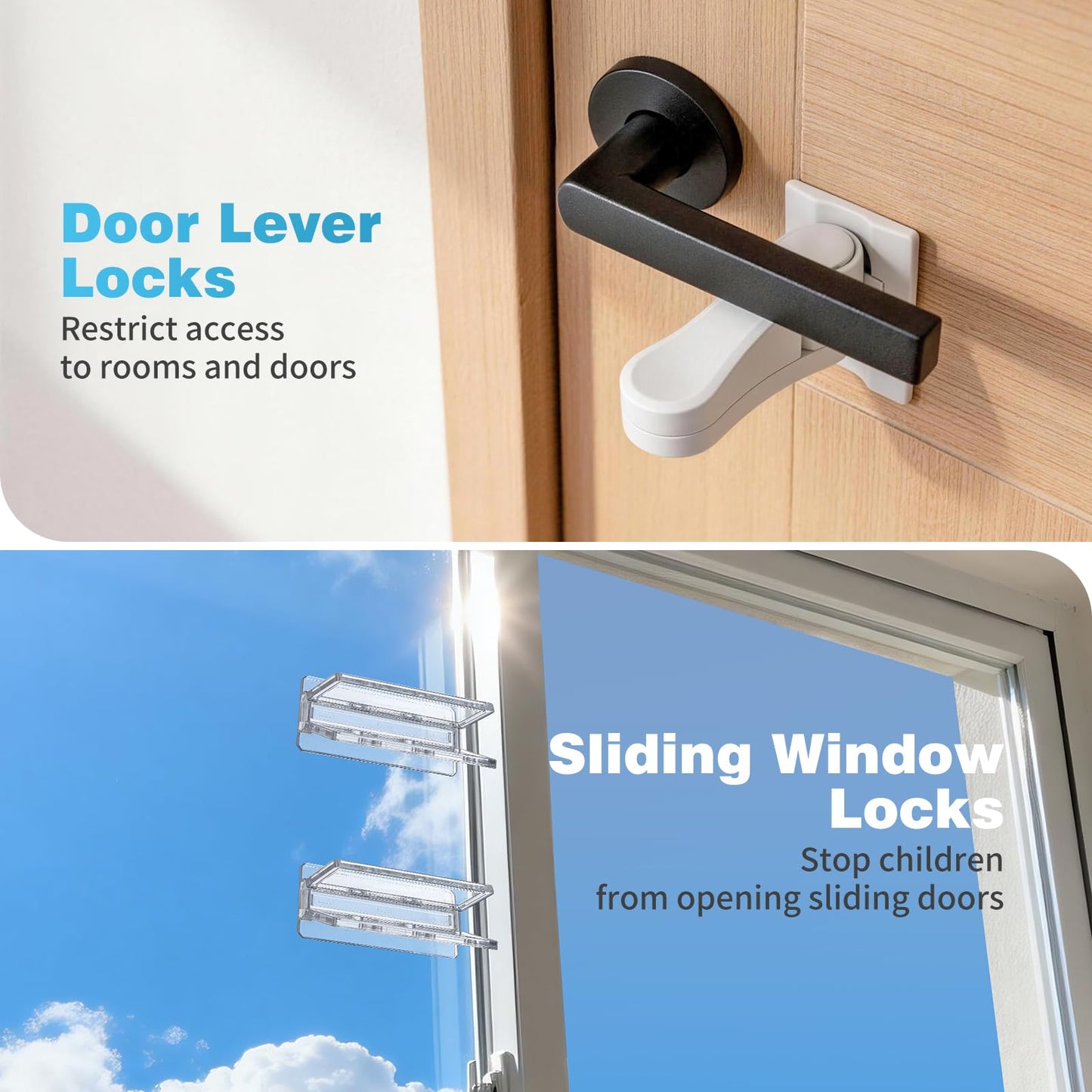 Inaya Baby Proofing Kit Advanced Set 50 Pack - Child Safety Hidden Locks for Cabinets & Drawers