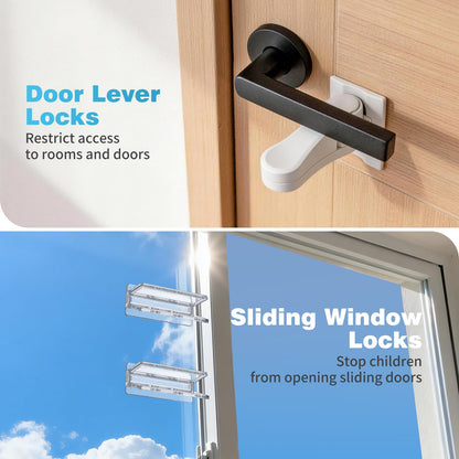 Inaya Baby Proofing Kit Advanced Set 50 Pack - Child Safety Hidden Locks for Cabinets & Drawers