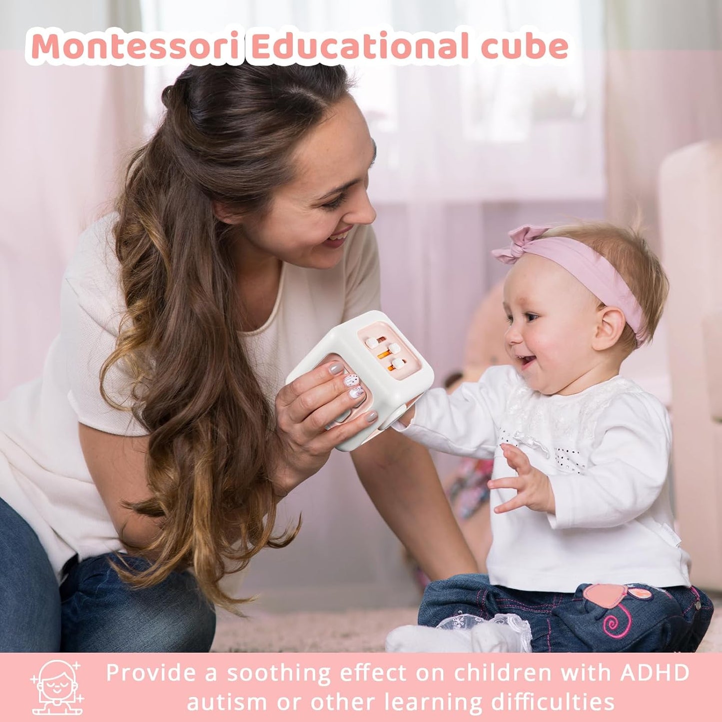 Busy Cube Toys for 1 Year Old Girl Gifts, Montessori for Baby Girl, Travel Sensory Toys for Toddlers 1-3, Learning Fine Motor Skills| 1st Birthday Girl Gifts 12 Months +